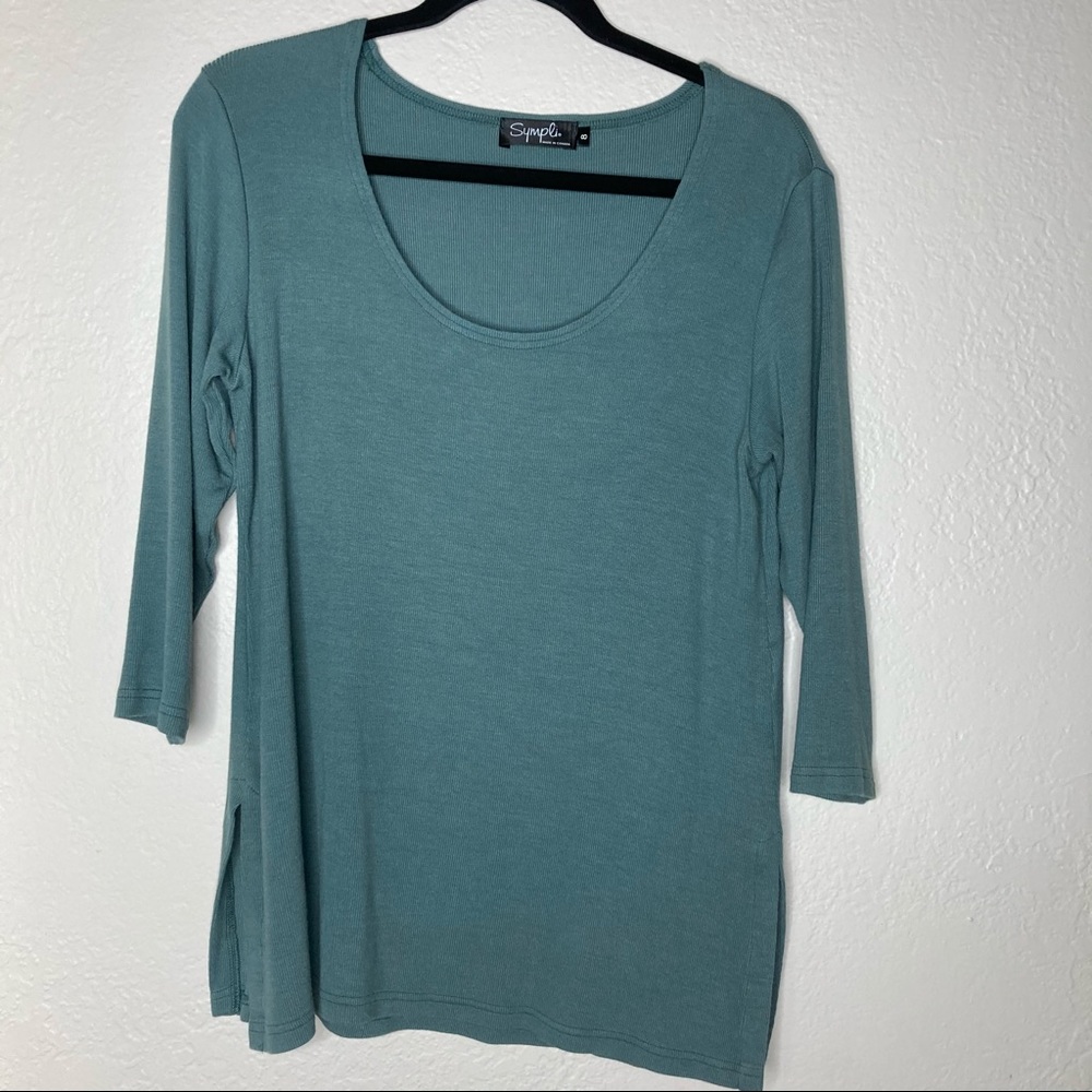 Sympli ribbed 3/4 sleeve top